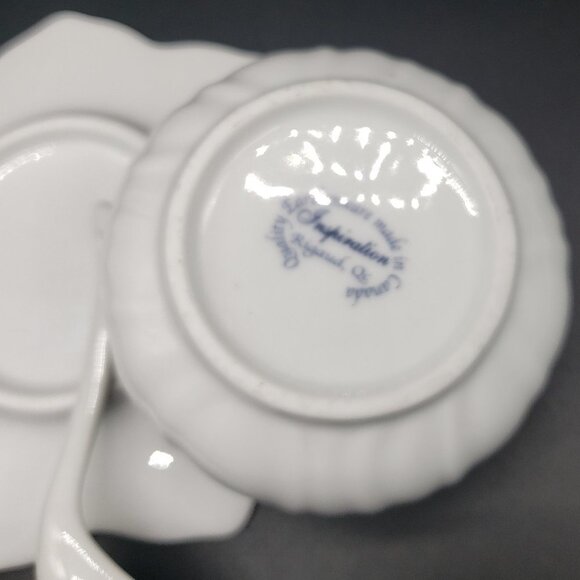 Inspiration Earthenware Purple White Pansies 3pc Condiment Set - Picture 4 of 11